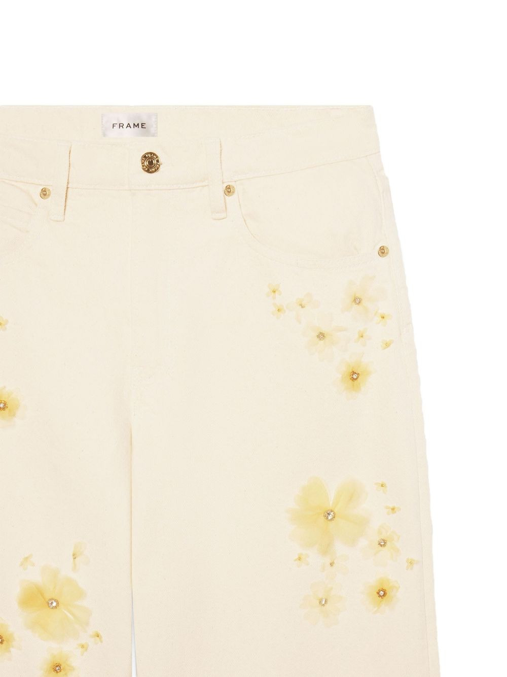 floral-embellished jeans - 3
