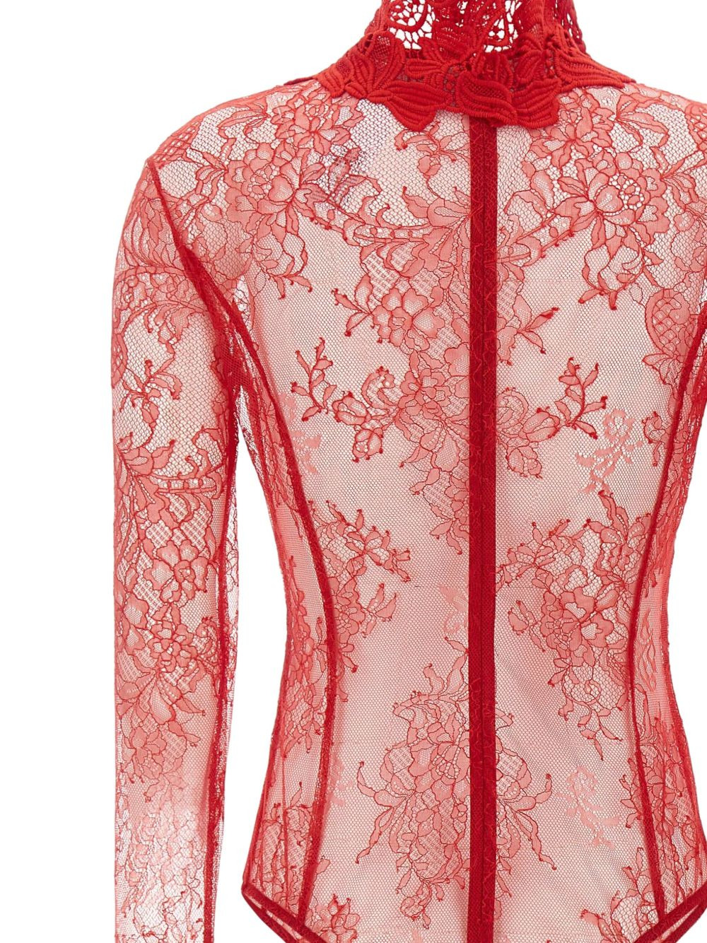 floral-lace high-neck bodysuit - 4