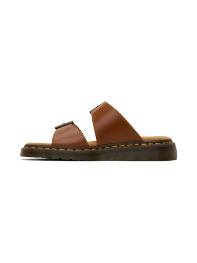Dr. Martens Tan Josef Leather Buckle Slide Sandals outlook
