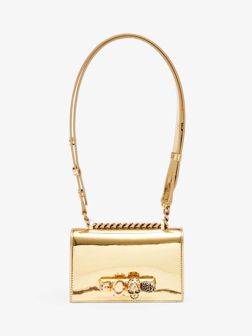 Women's The Biker Mini Jewelled Satchel in Gold - 5