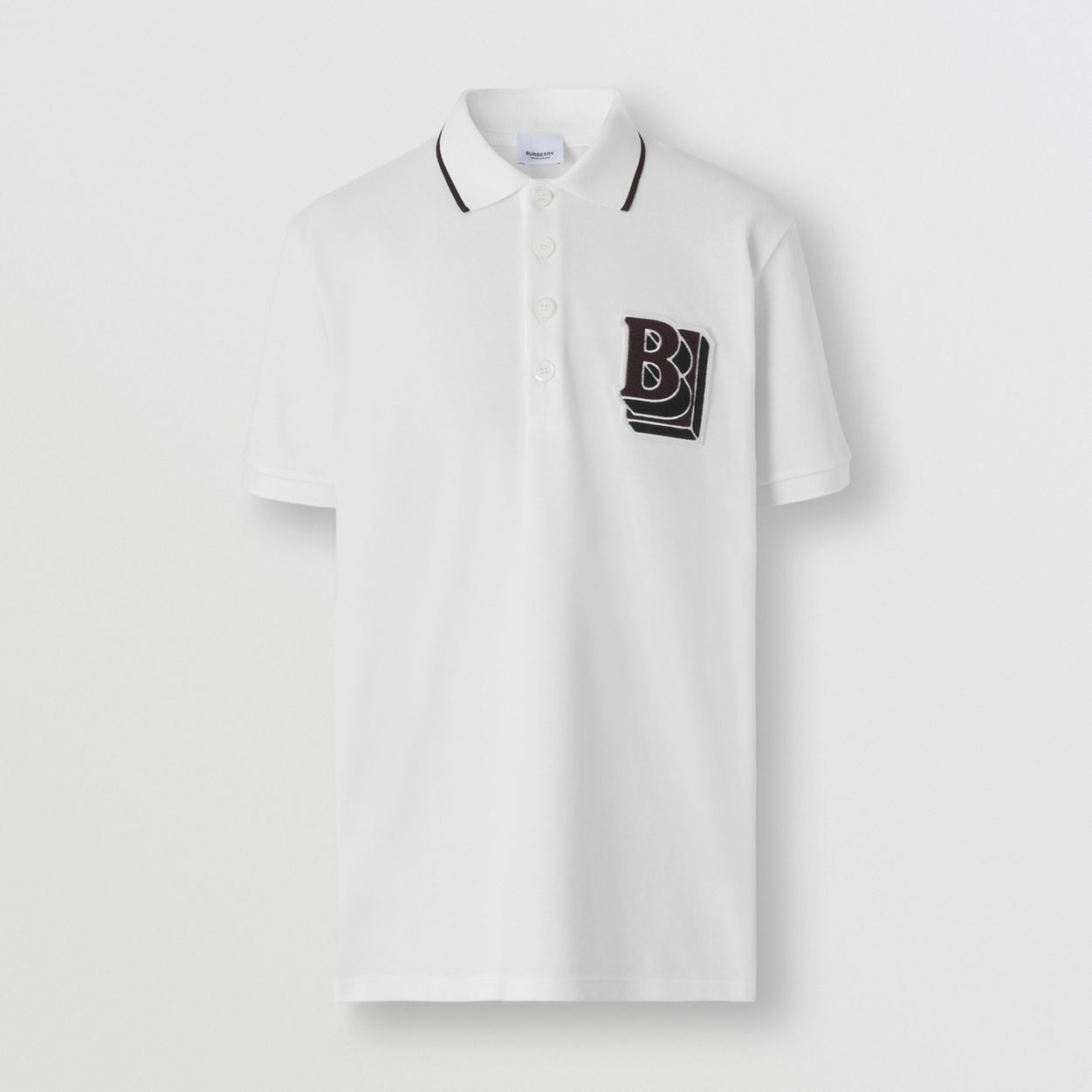 Letter Graphic Cotton Piqué Oversized Polo Shirt - 1