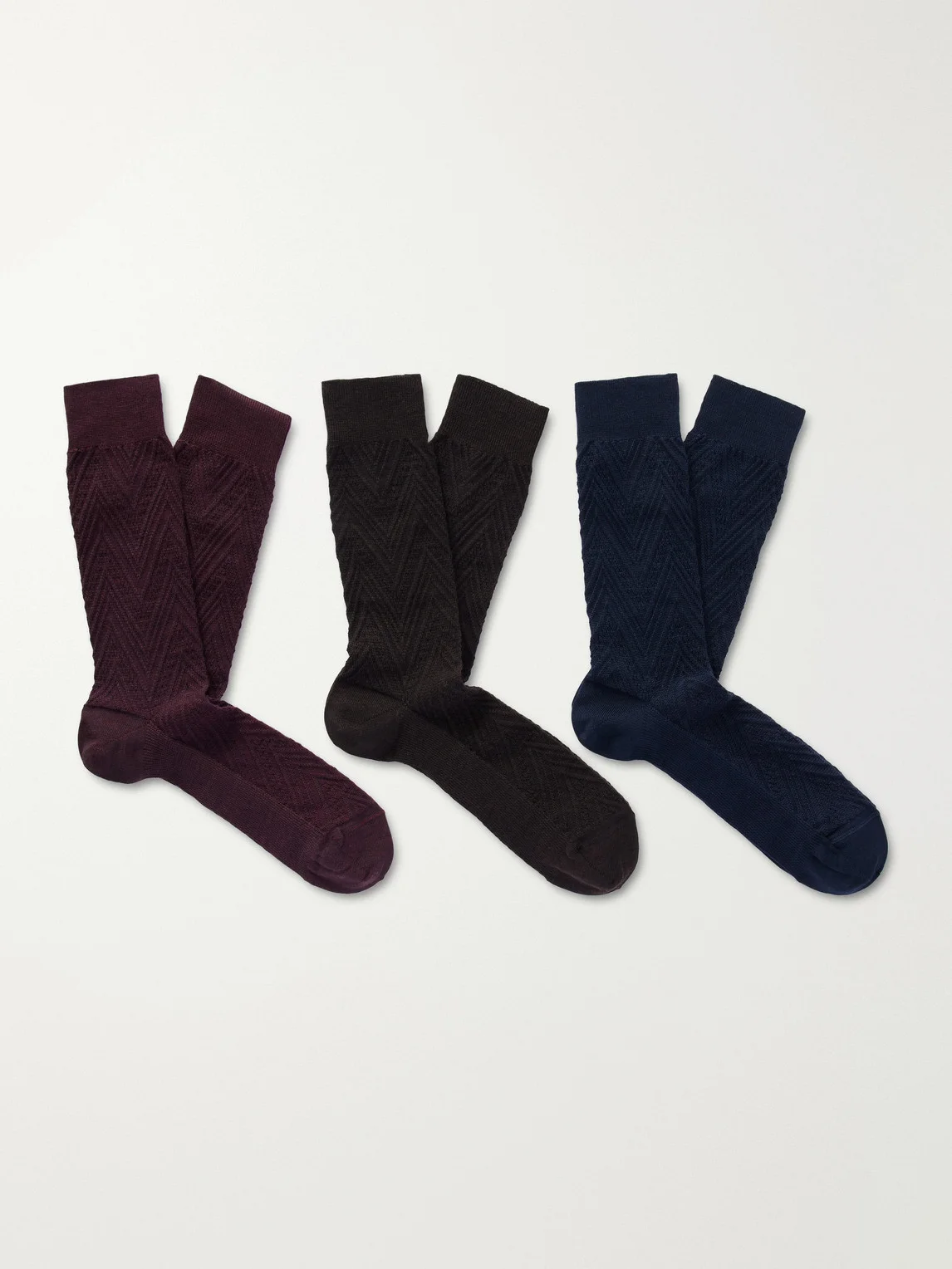 Three-Pack Crochet-Knit Socks - 1