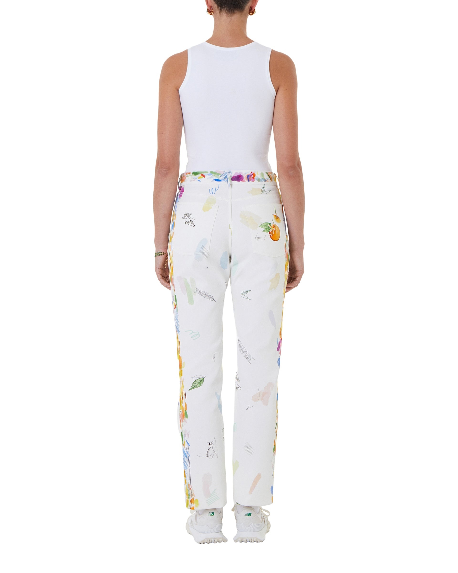 Work In Progress Printed Straight Leg Jeans - 4
