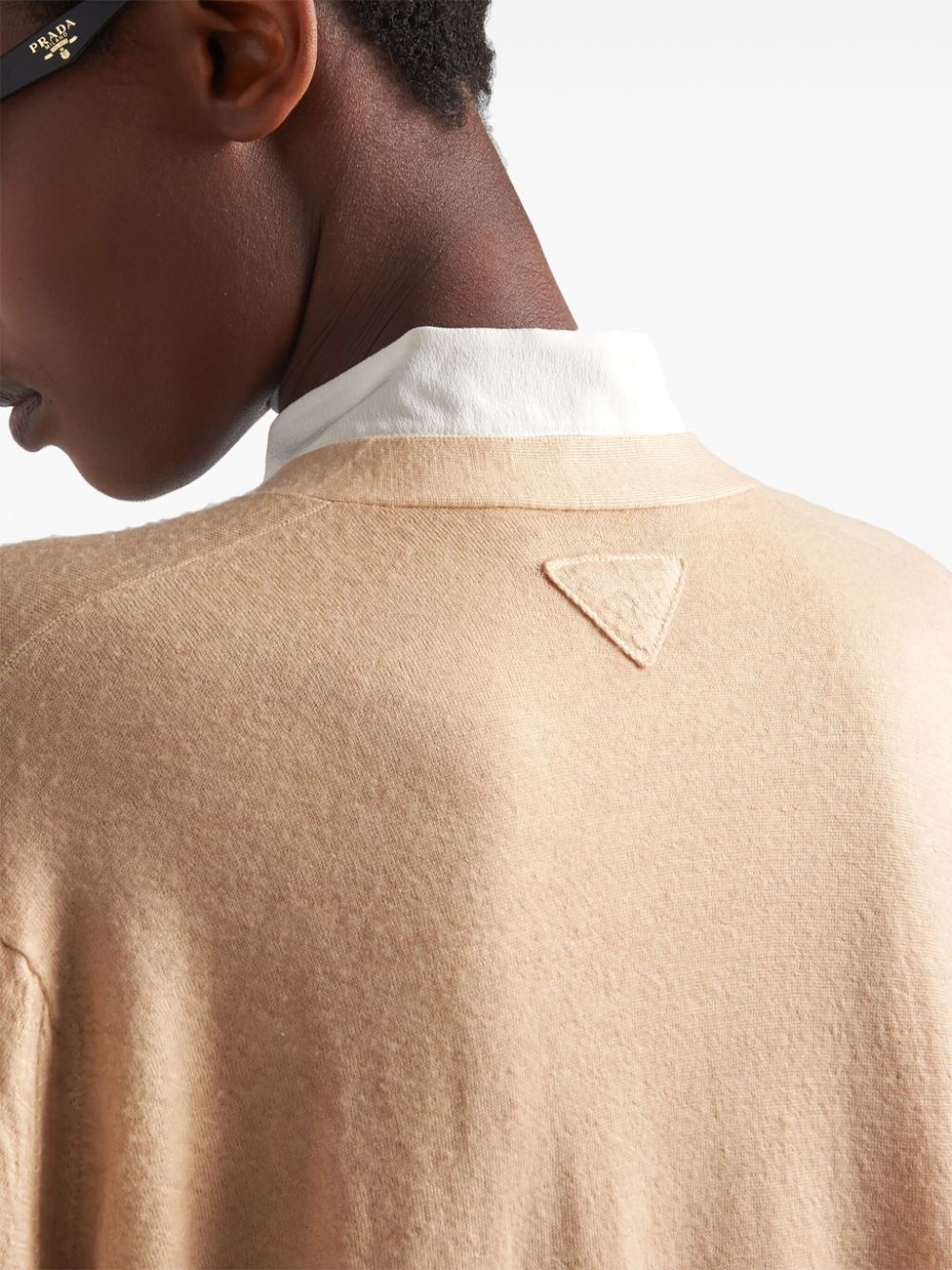 triangle-logo cashmere cardigan - 5