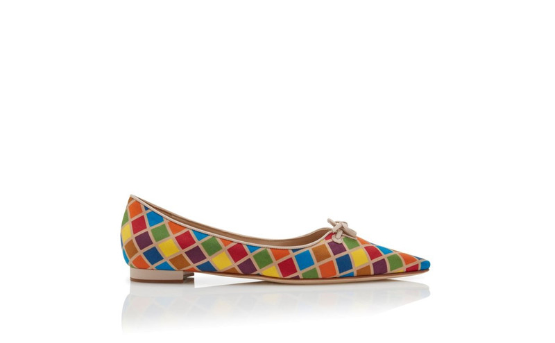 Multicoloured Silk Ballerina Flats 1