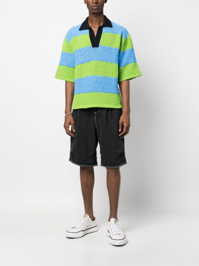 SUNNEI striped knitted polo shirt outlook