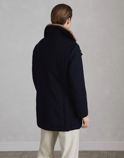Brunello Cucinelli One-and-a-half-breasted coat in bonded cashmere beaver cloth with Thermore® padding and detachable s outlook