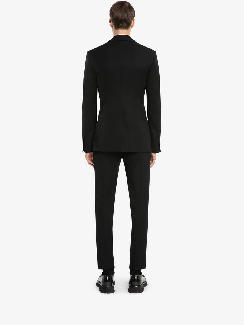 Men's Large Lapels Tailored Jacket in Black - 5