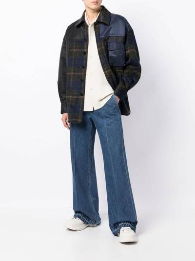 FENG CHEN WANG panelled plaid button-up jacket outlook