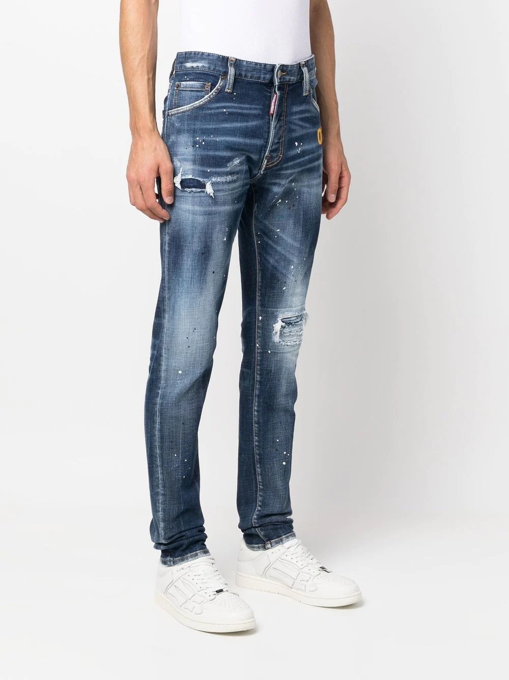 distressed slim-fit jeans - 3