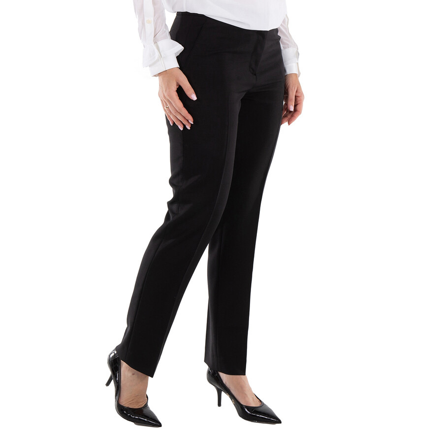 Burberry Aimie Mohair Wool Tailored Trousers In Black - 4