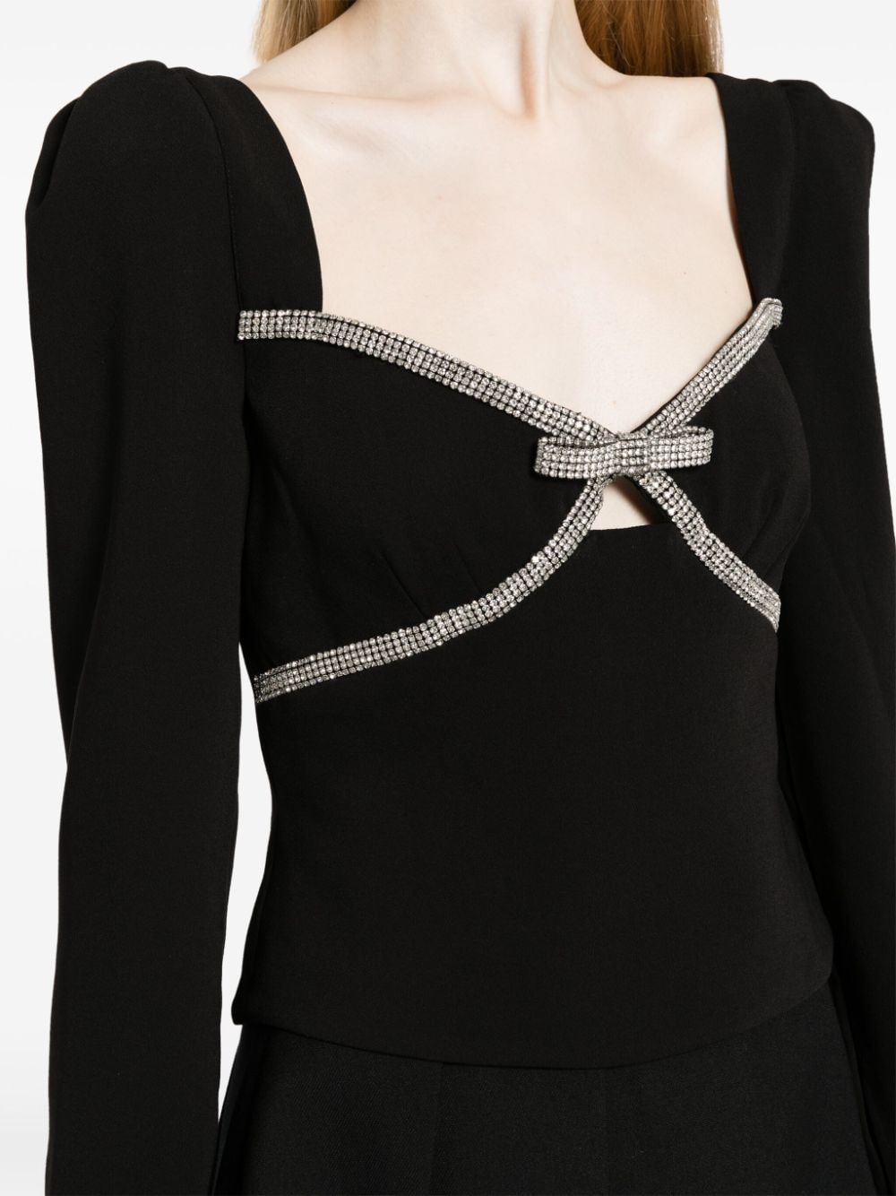 crystal-embellished bow-detail T-shirt - 5