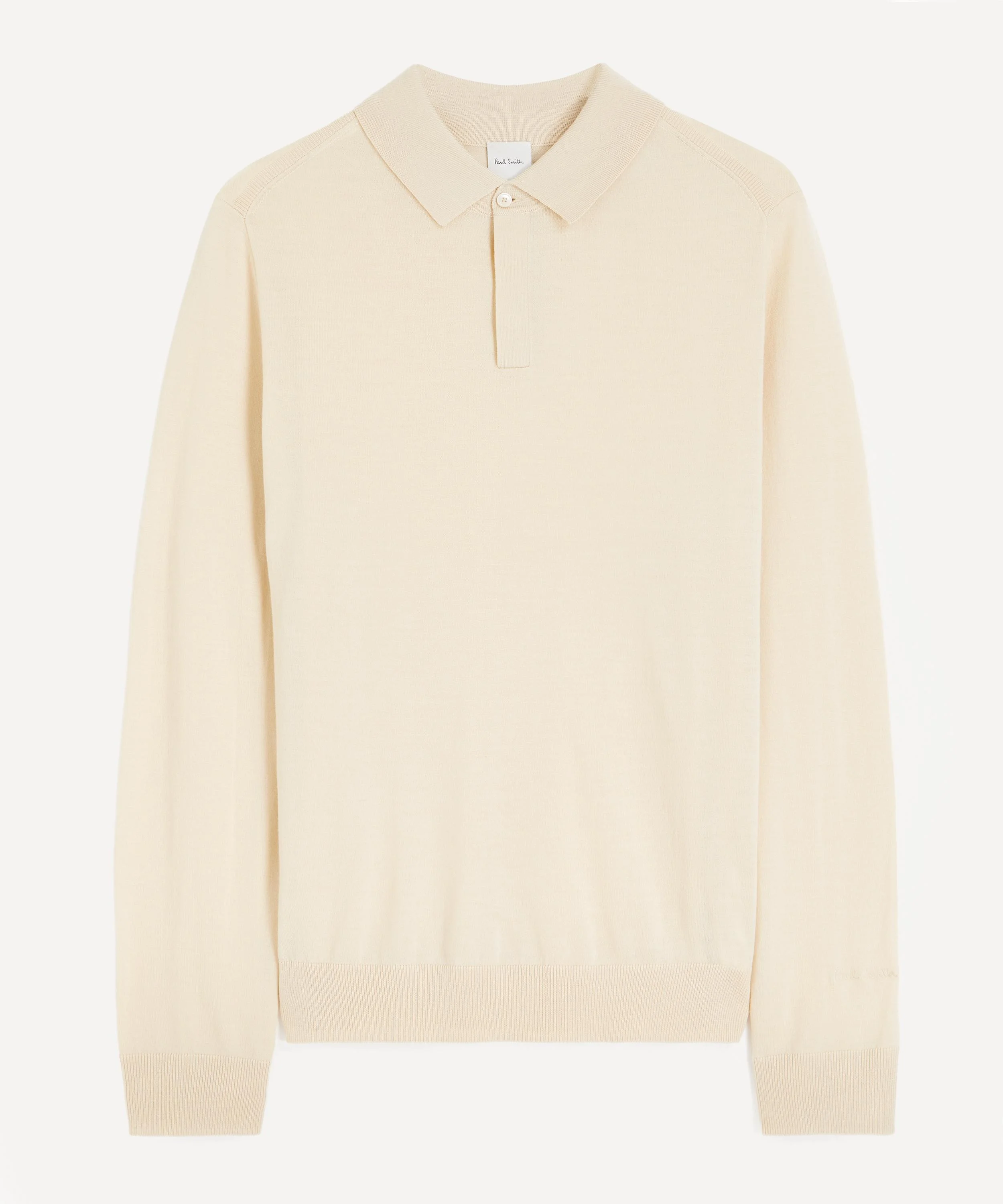 Beige Merino Wool Knitted Polo - 1