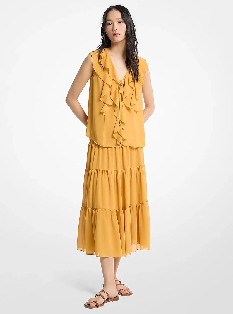 Ruffled Georgette Blouse - 1