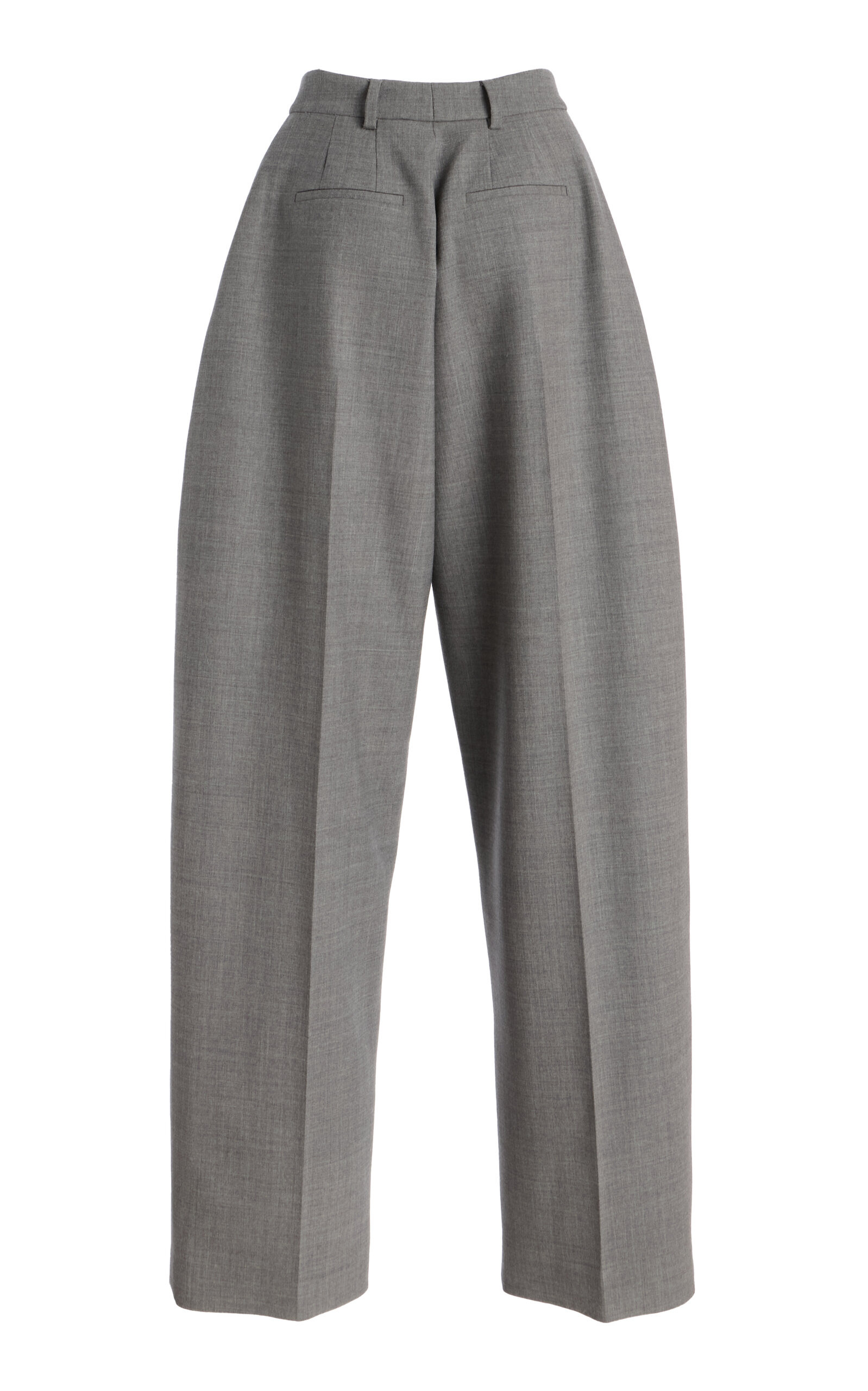 Pleated Mid-Rise Wool-Blend Pants grey - 3
