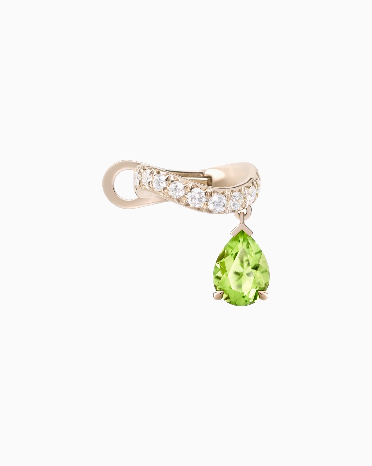 BLANCHE 18K GOLD EAR CUFF WITH DIAMONDS AND PERIDOT - 1