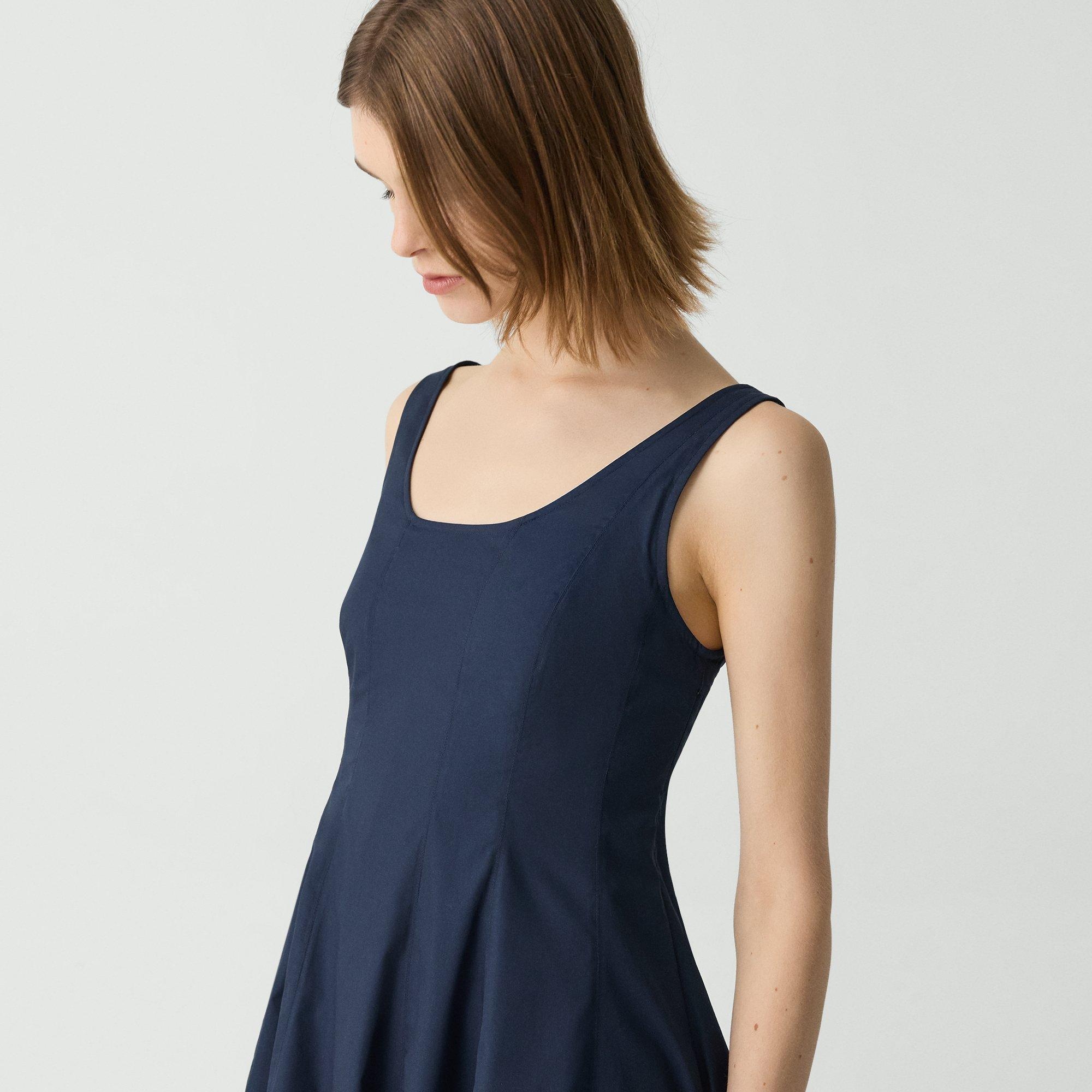 Sleeveless Fit-and-Flare Dress in Sleek Poplin - 5