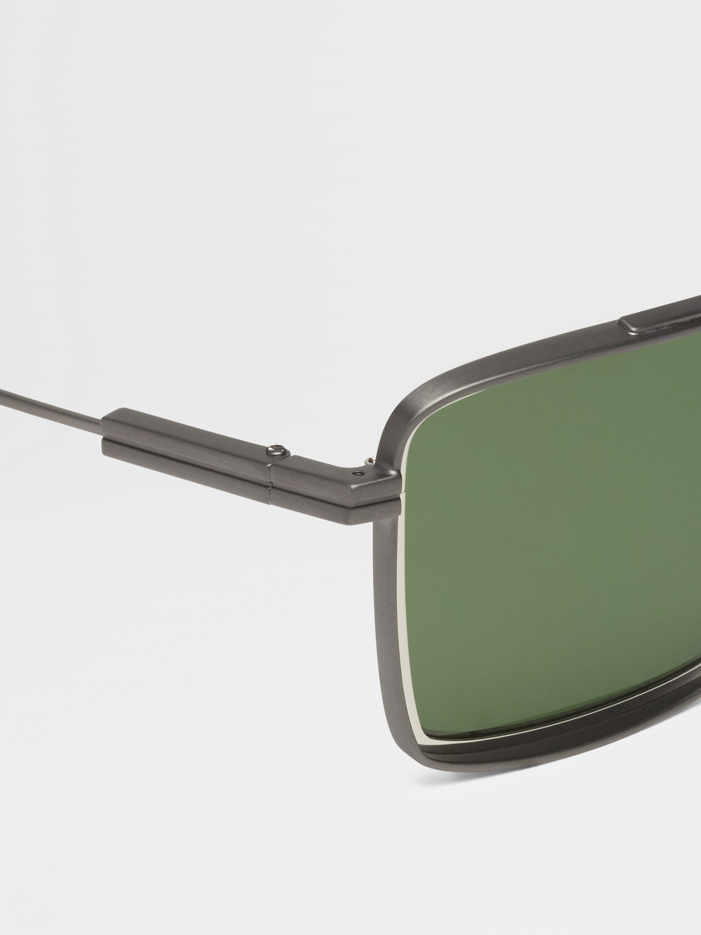 SATIN GUNMETAL METAL SUNGLASSES - 2