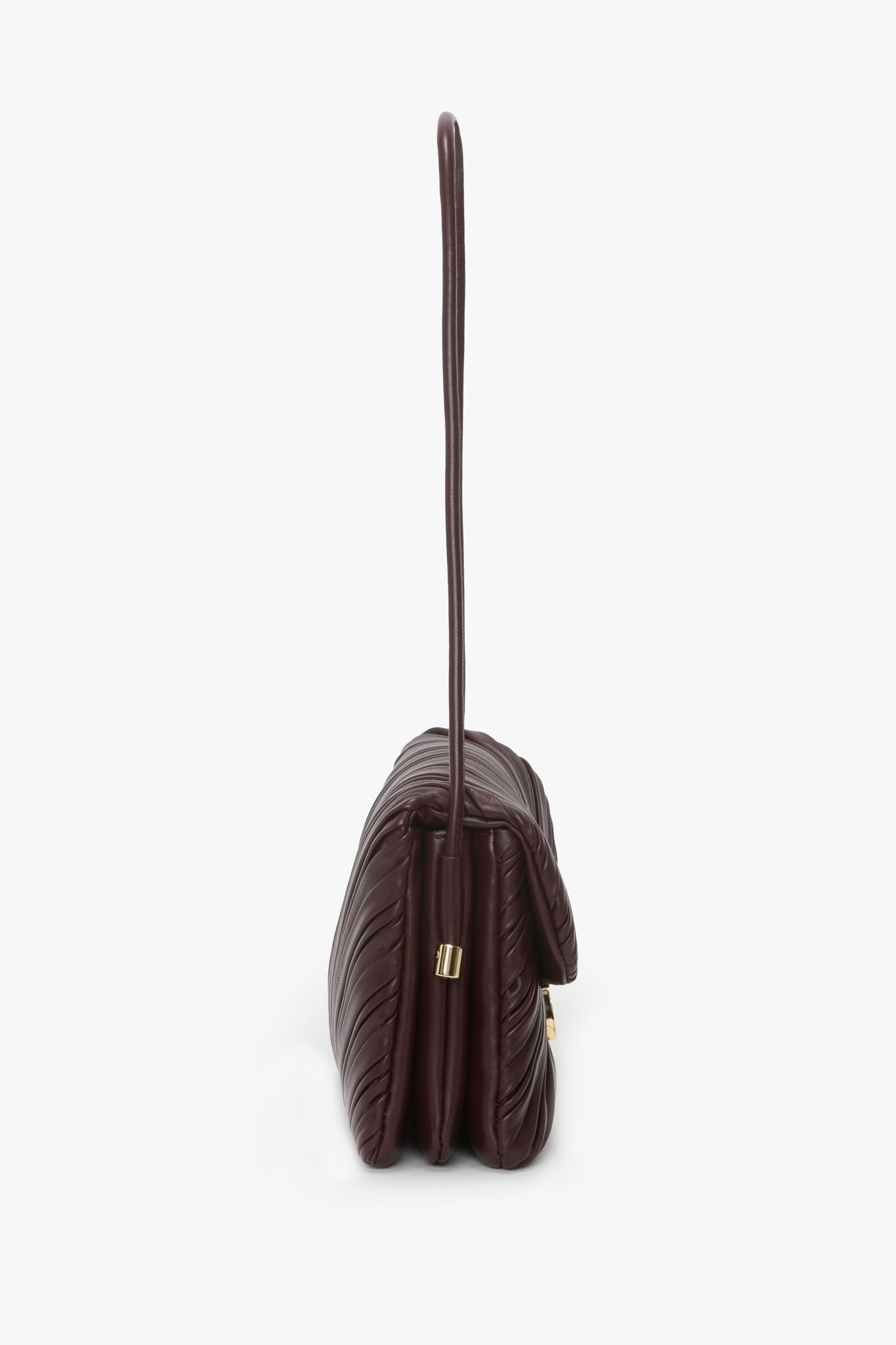 Soft Dorian Bag In Burgundy Pleated Leather - 6