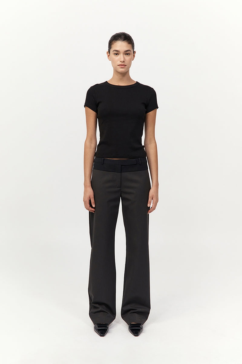 90s Splice Panelled Pants - Black Olive / Black - 5