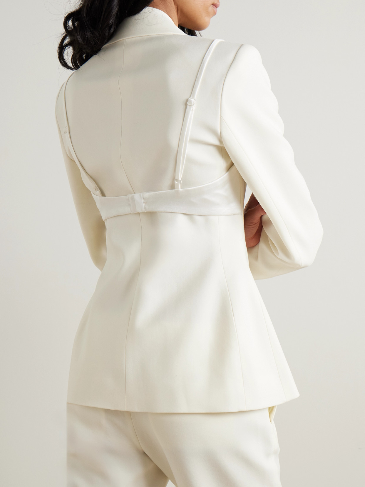 Satin-trimmed Wool-blend Twill Blazer - 3