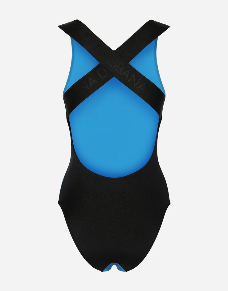 Racer-style one-piece swimsuit - 3