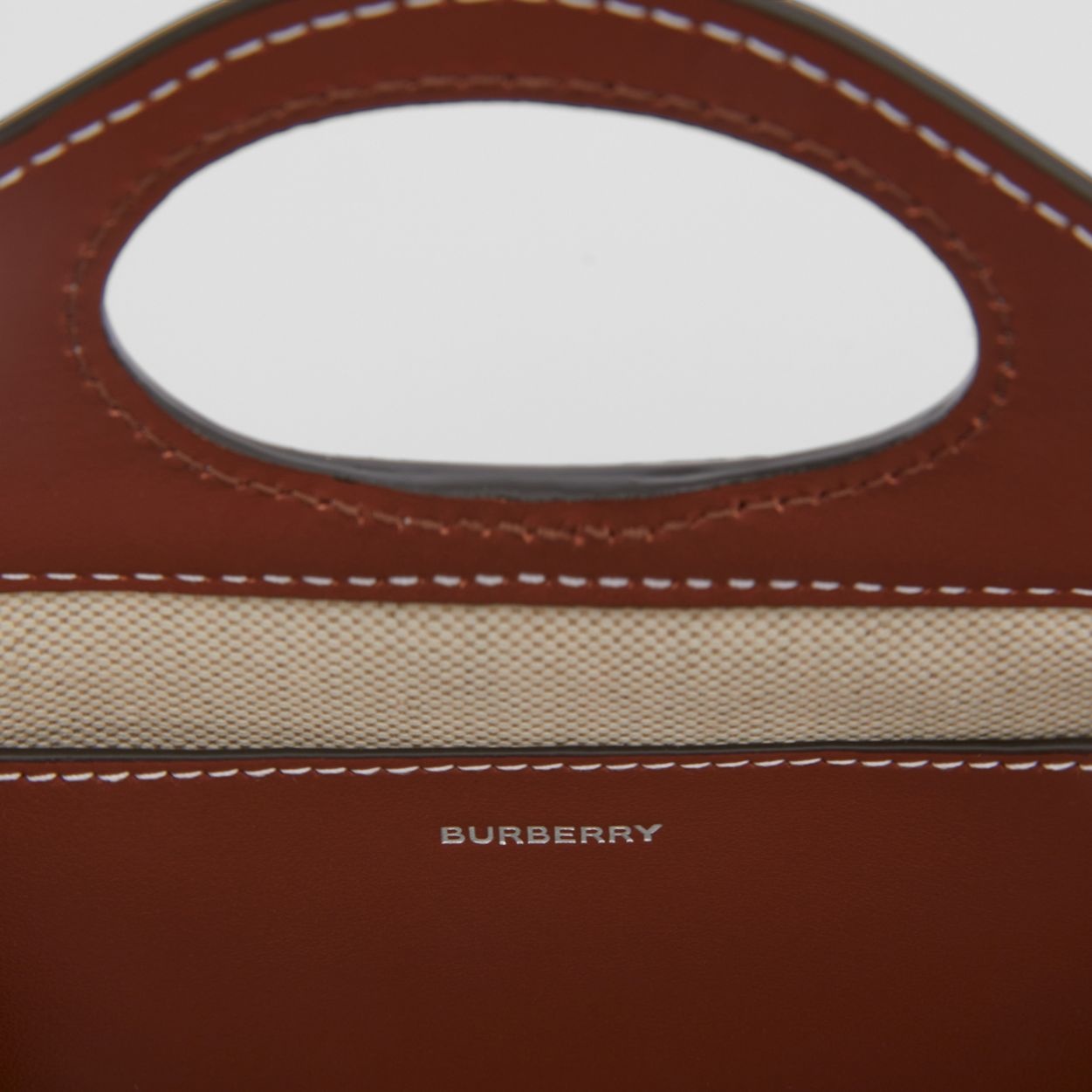 Micro Two-tone Canvas and Leather Pocket Bag - 7
