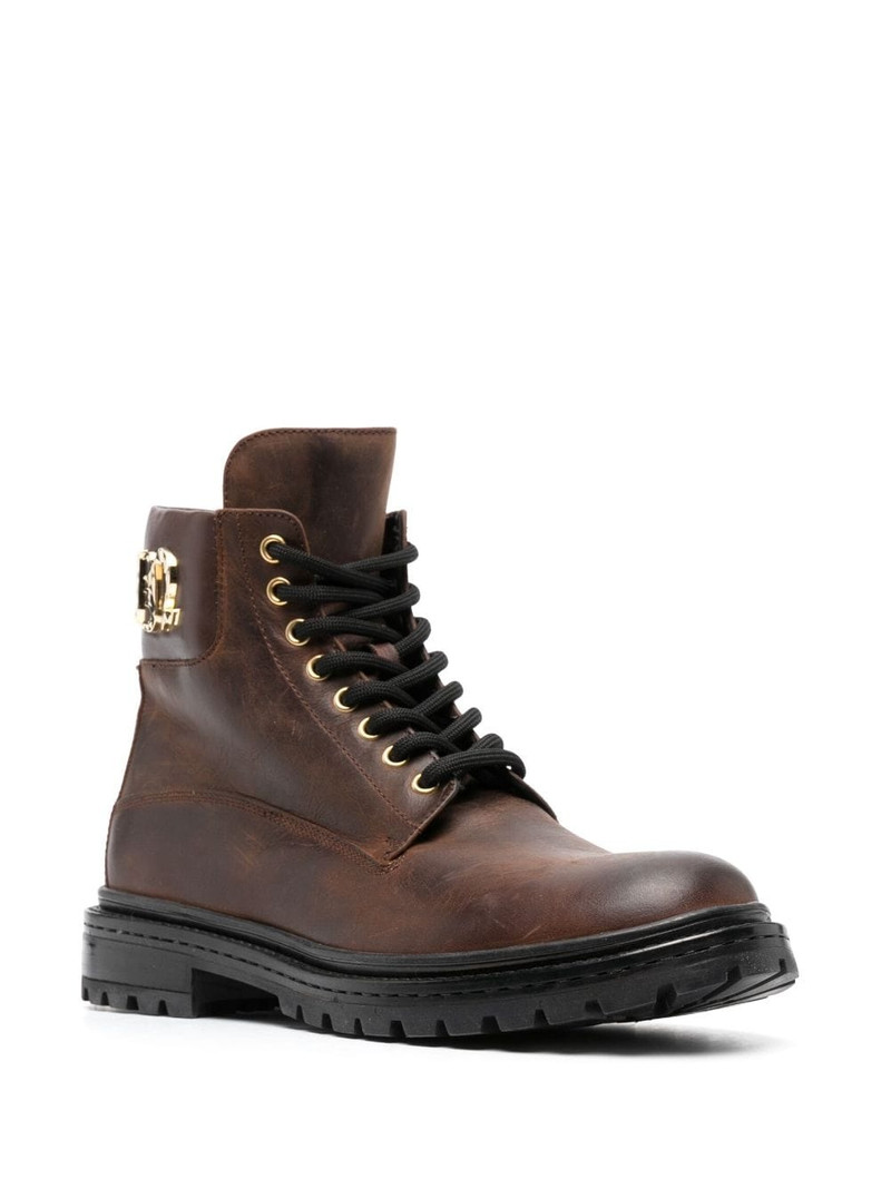 PHILIPP PLEIN Gothic Plein lace-up leather boots outlook