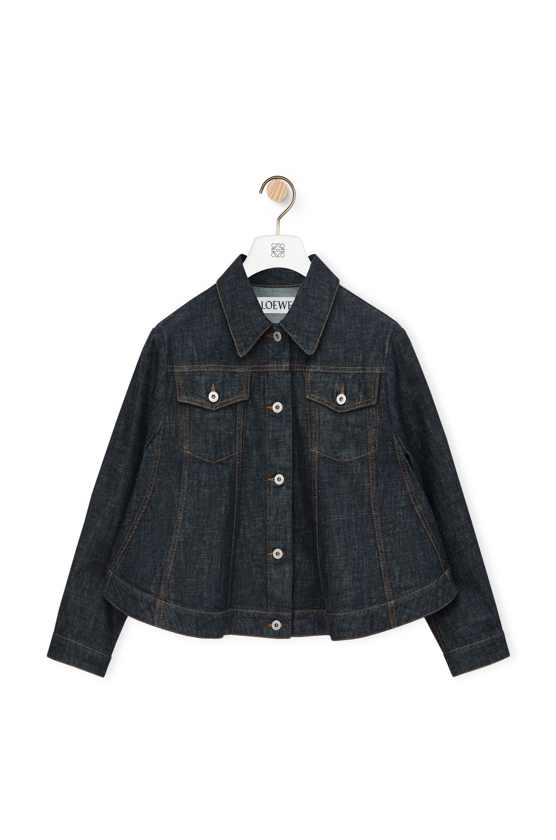 "Short trapeze jacket in denim - 1