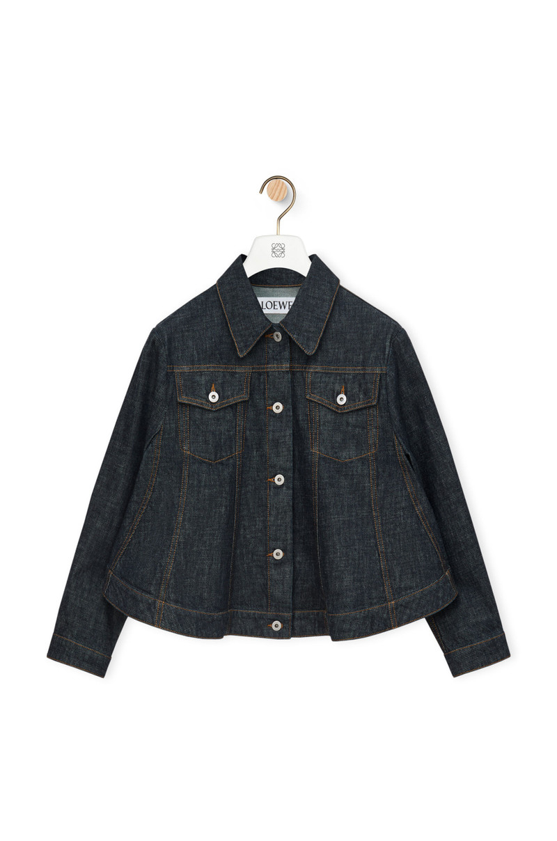 "Short trapeze jacket in denim 1