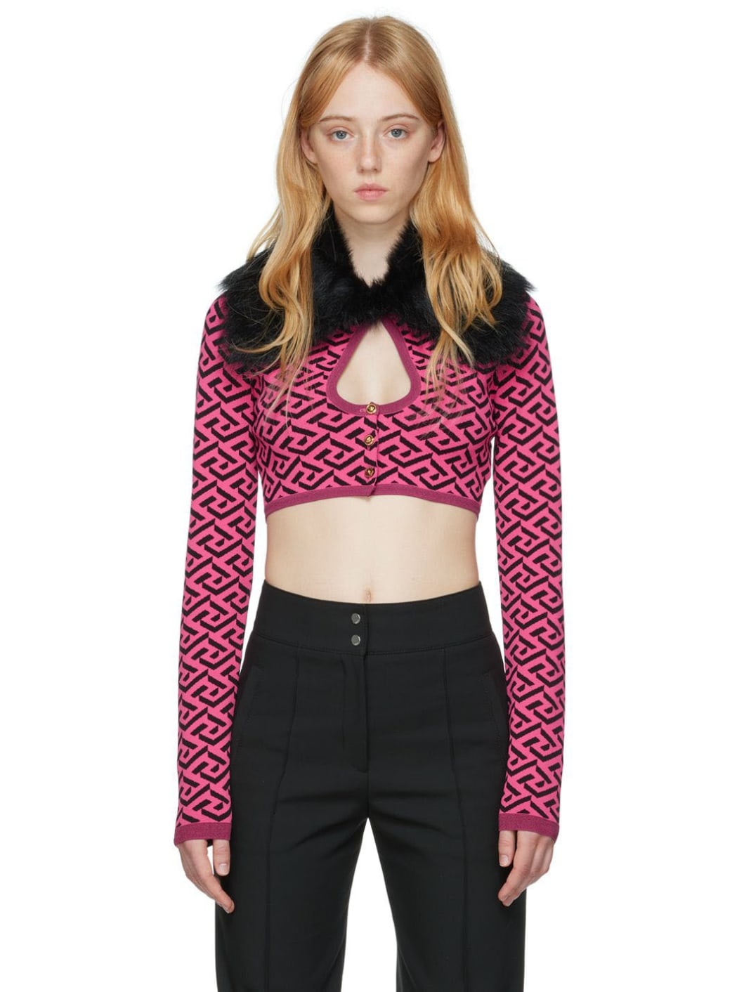 Pink 'La Greca' Cardigan - 1