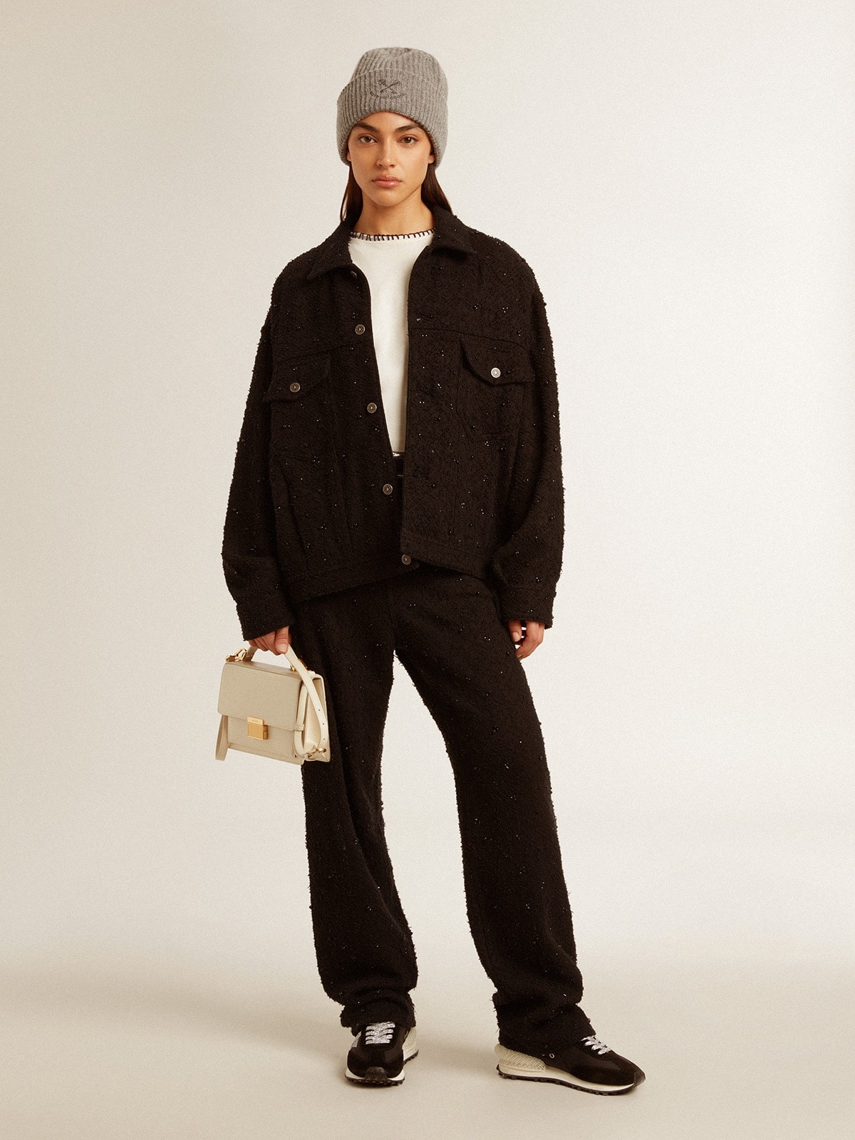 Venezia Bag in butter-colored boarded leather with gold details - 3