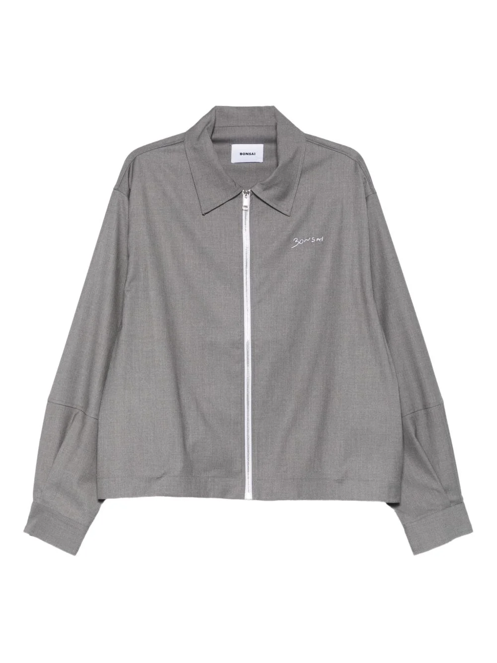 logo-embroidered zip-up jacket - 1