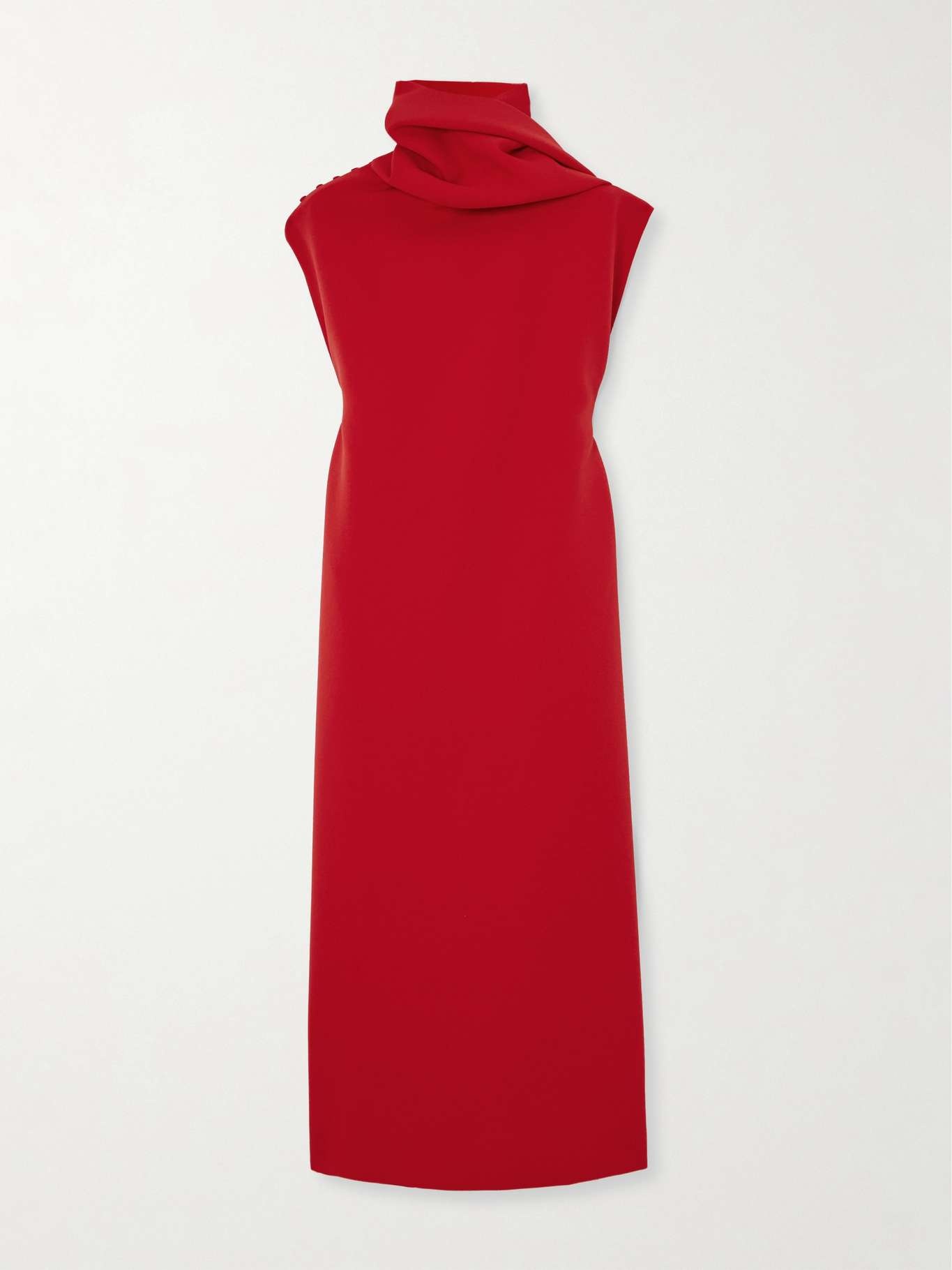 Scarf-detailed crepe midi dress - 1