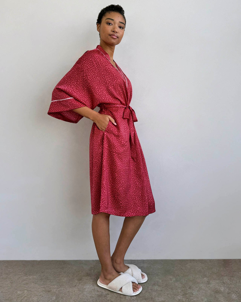 Splendid Mini Heart Toss Satin Silk Robe outlook