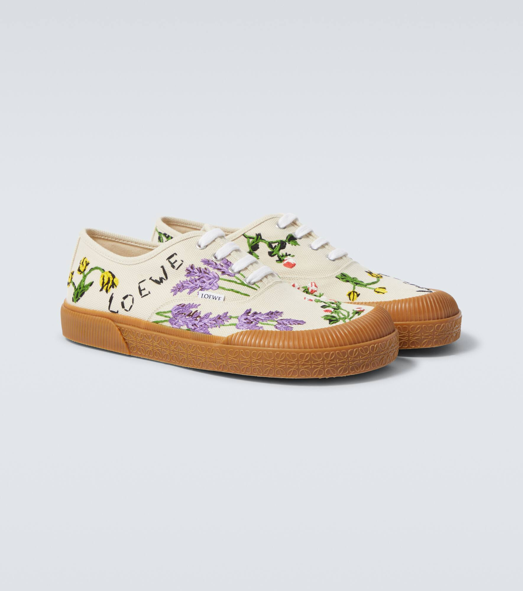 Terra Vulca embroidered canvas sneakers - 5
