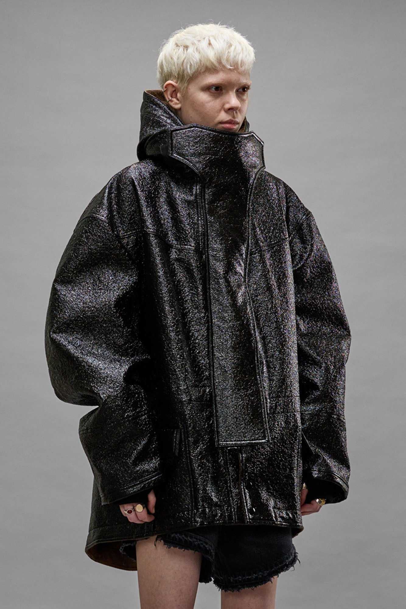 OVERSIZED PARKA - DARK SHINE - 1