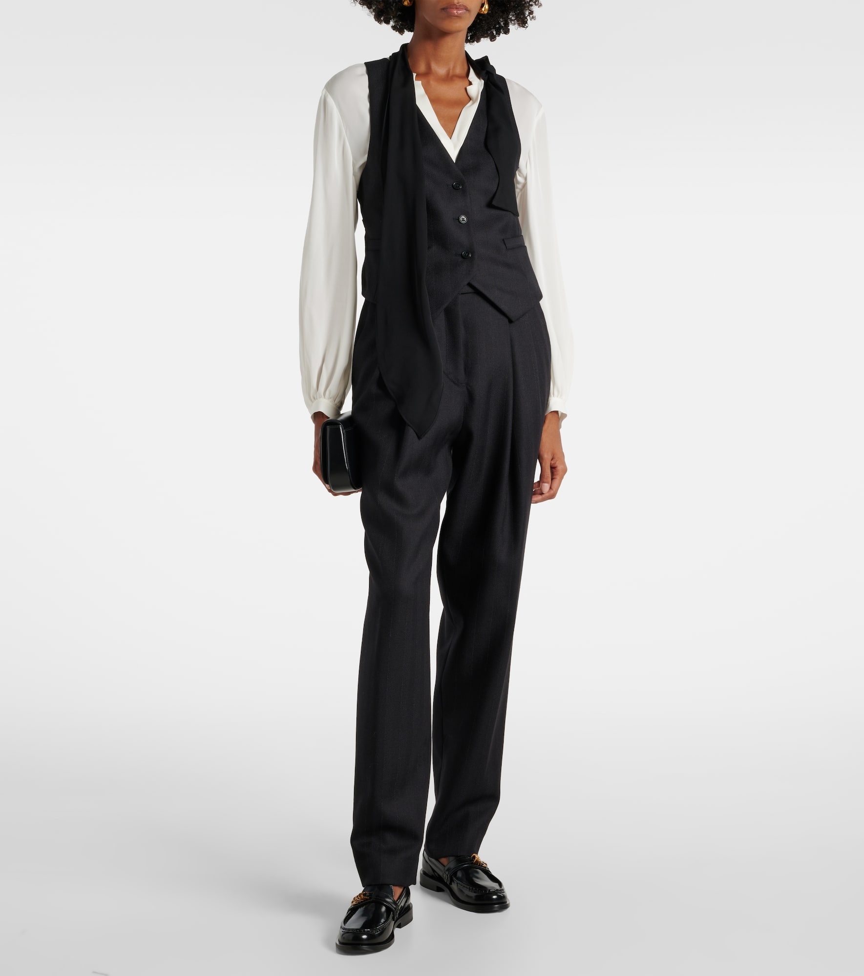 Modern Sophistication pinstripe wool vest - 2