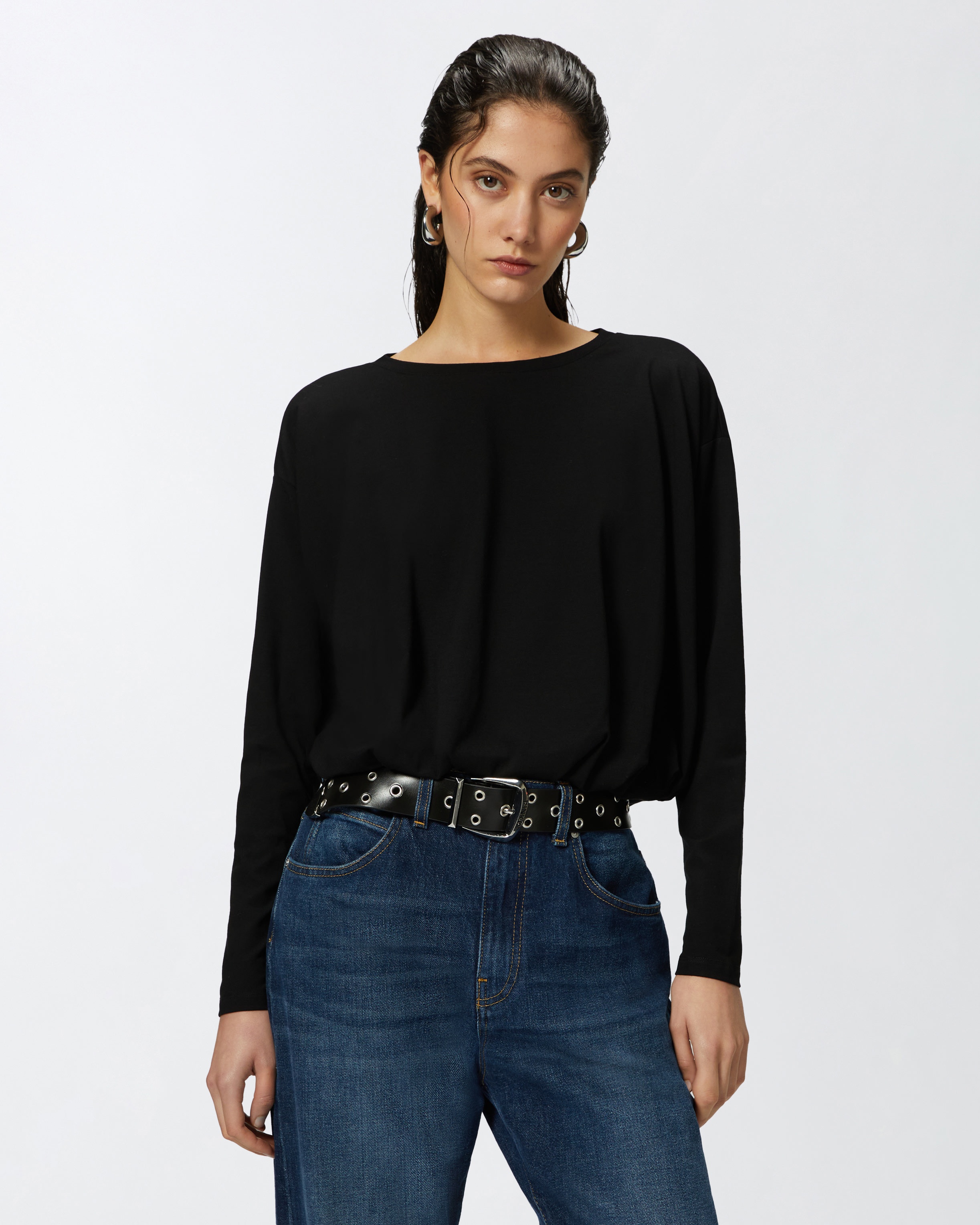 DRAPED FLOWING JERSEY SWEATER - 2