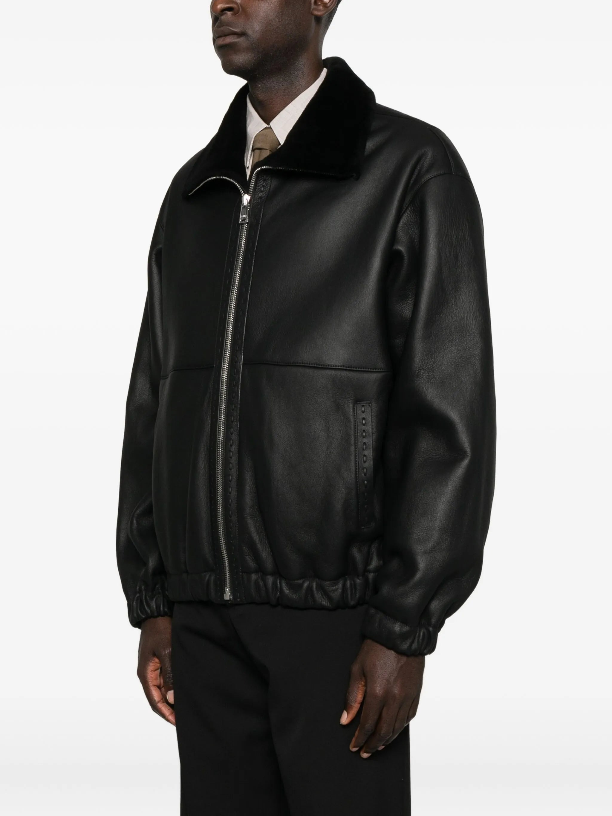 Fendi Leather Bomber Jacket - 2