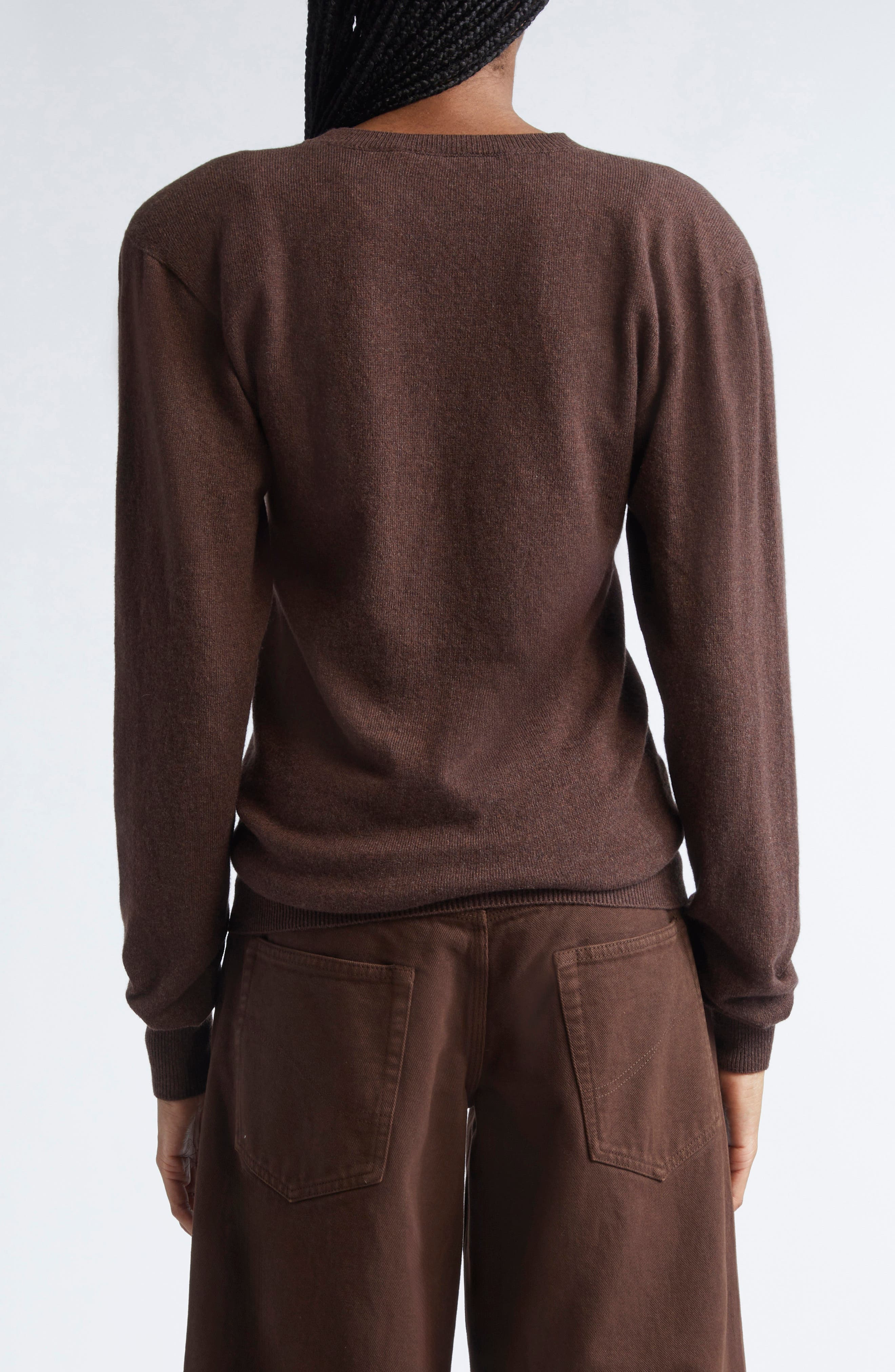 Stella McCartney Cashmere & Virgin Wool Sweater in Chocolate Brown at Nordstrom - 2