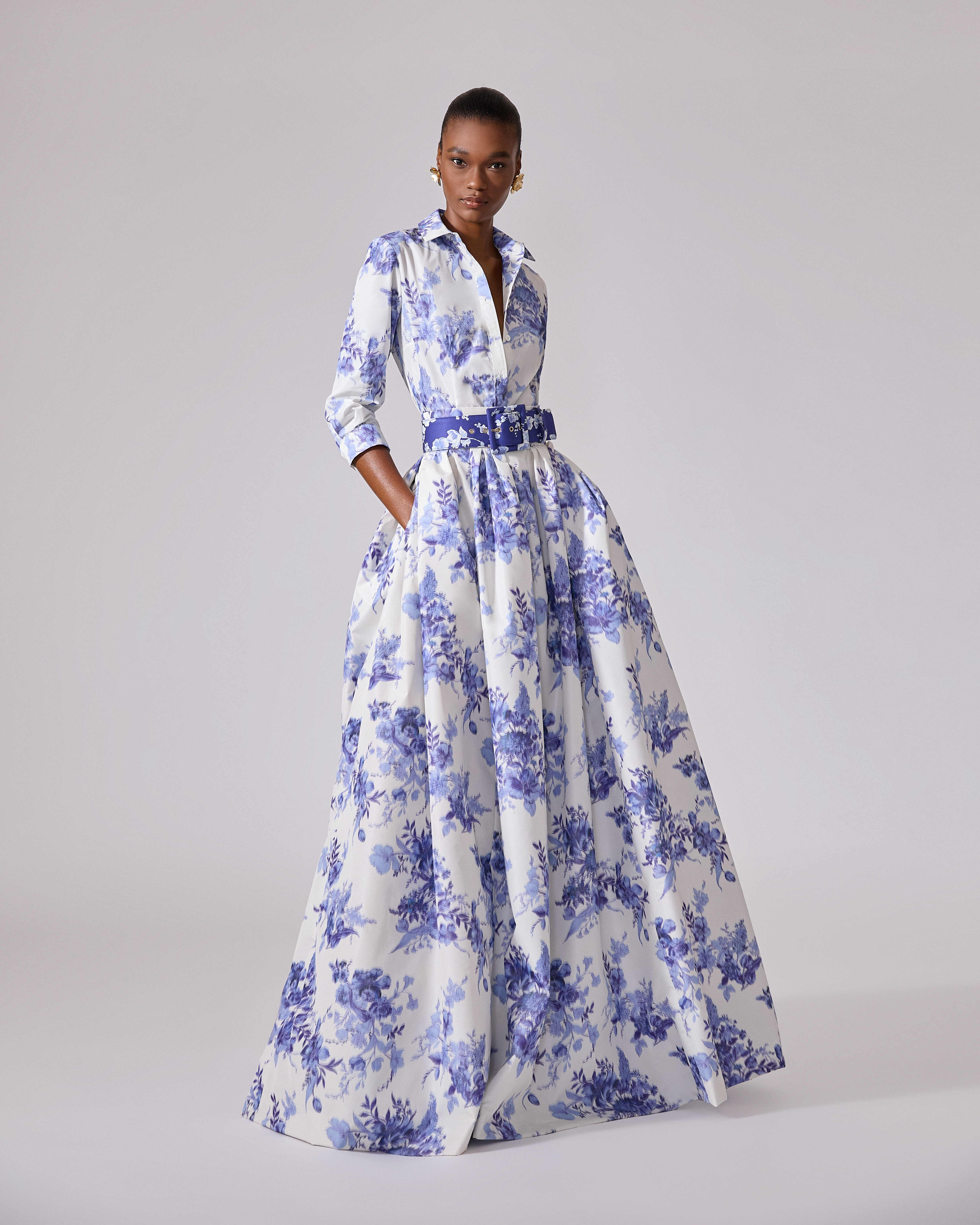 Chiné Floral-Print Ball Skirt - 2