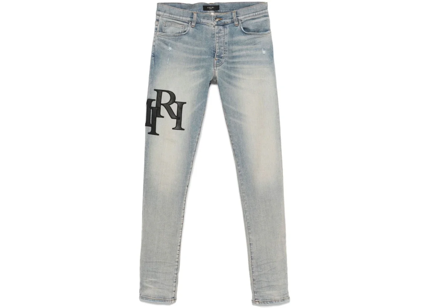 AMIRI Staggered Logo Skinny Jean Antique Indigo Black - 1