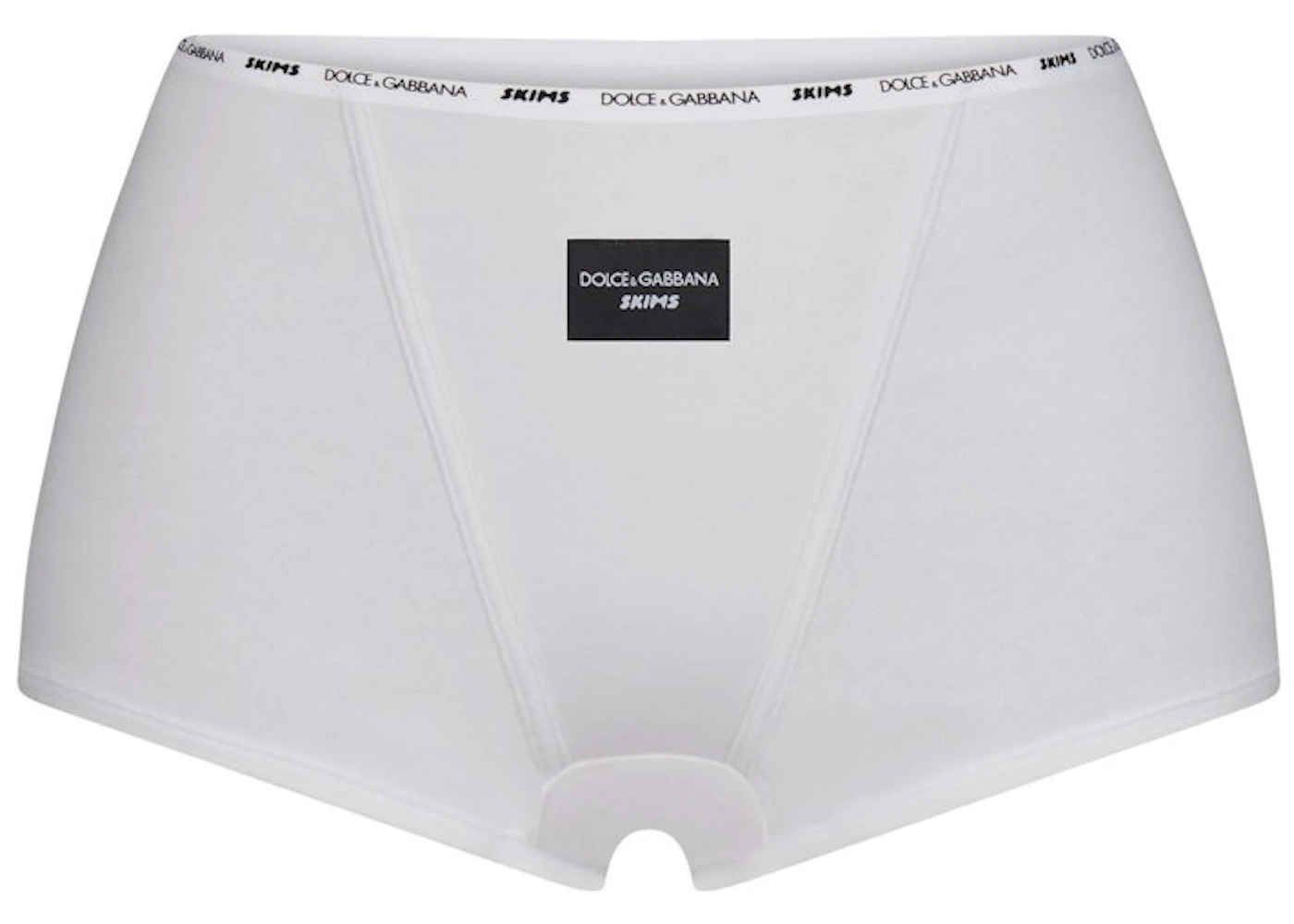 SKIMS x Dolce&Gabbana Cotton Jersey Boy Short Snow - 1