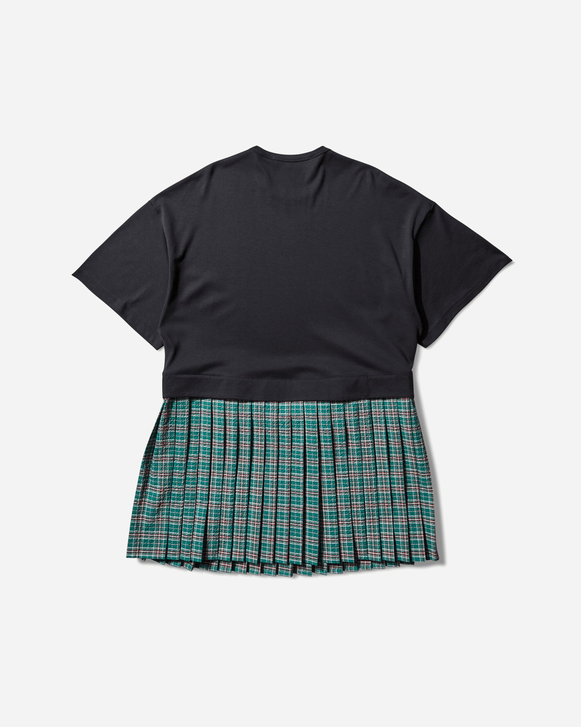 Women's Spaced Out T-Shirt Dress Black / Green Tartan - 2