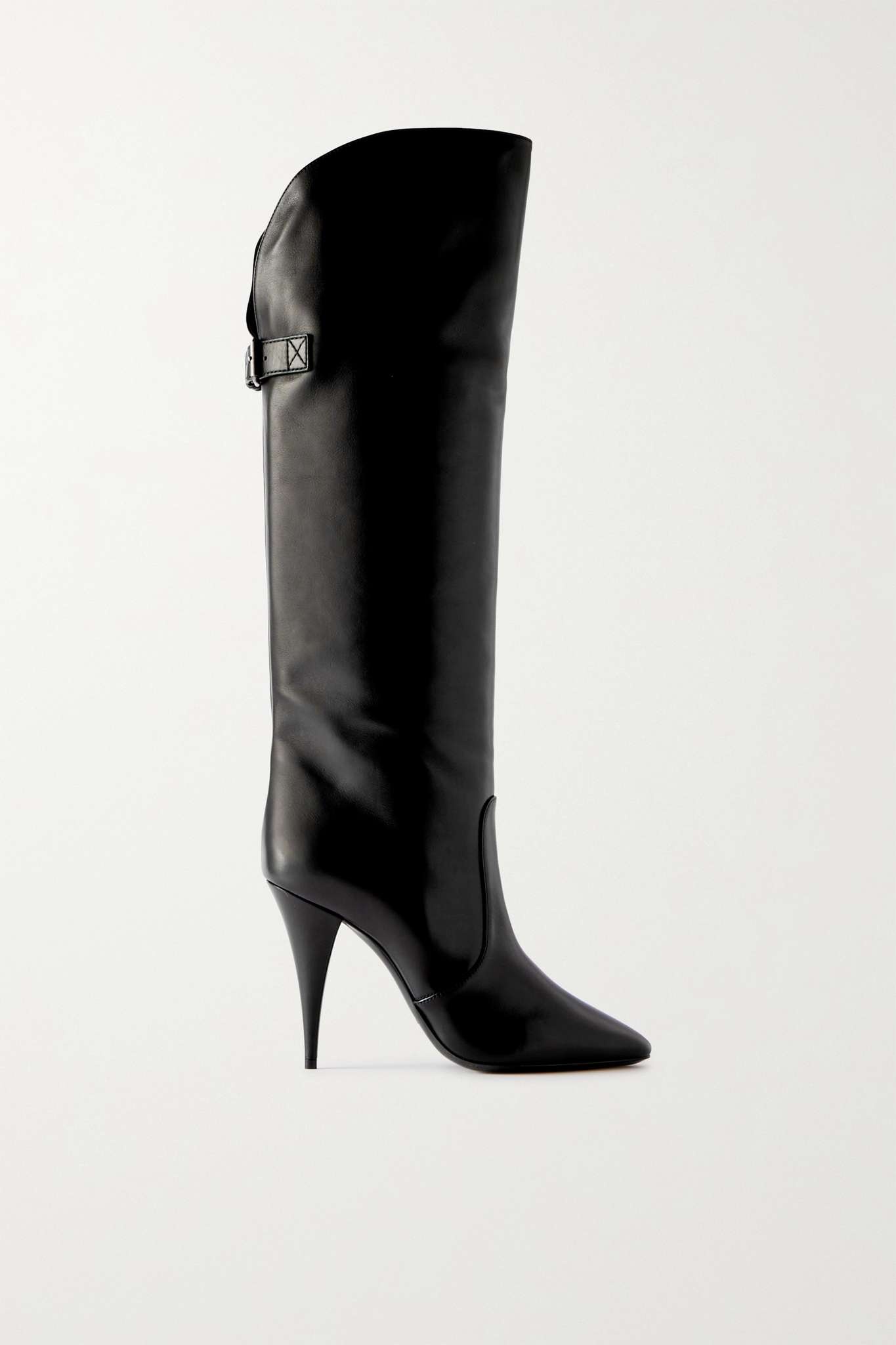 Harper buckled leather knee boots - 1