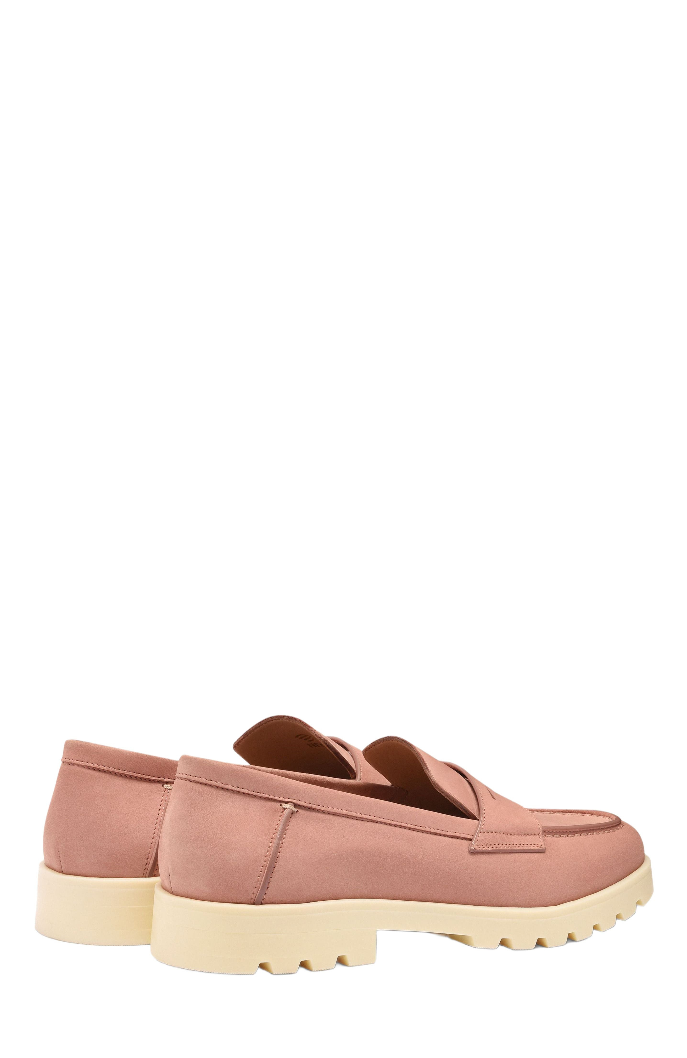 Santoni Women's Pink Nubuck Lugsole Loafer at Nordstrom - 3