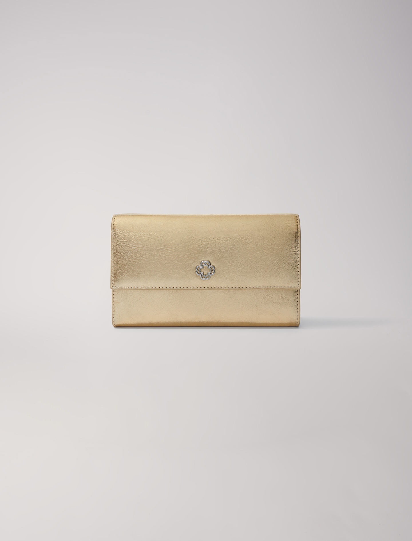 Leather clutch bag with chain - 1
