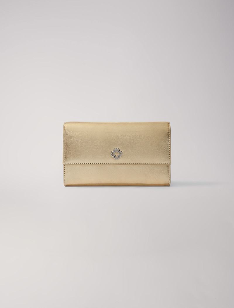 Leather clutch bag with chain 1