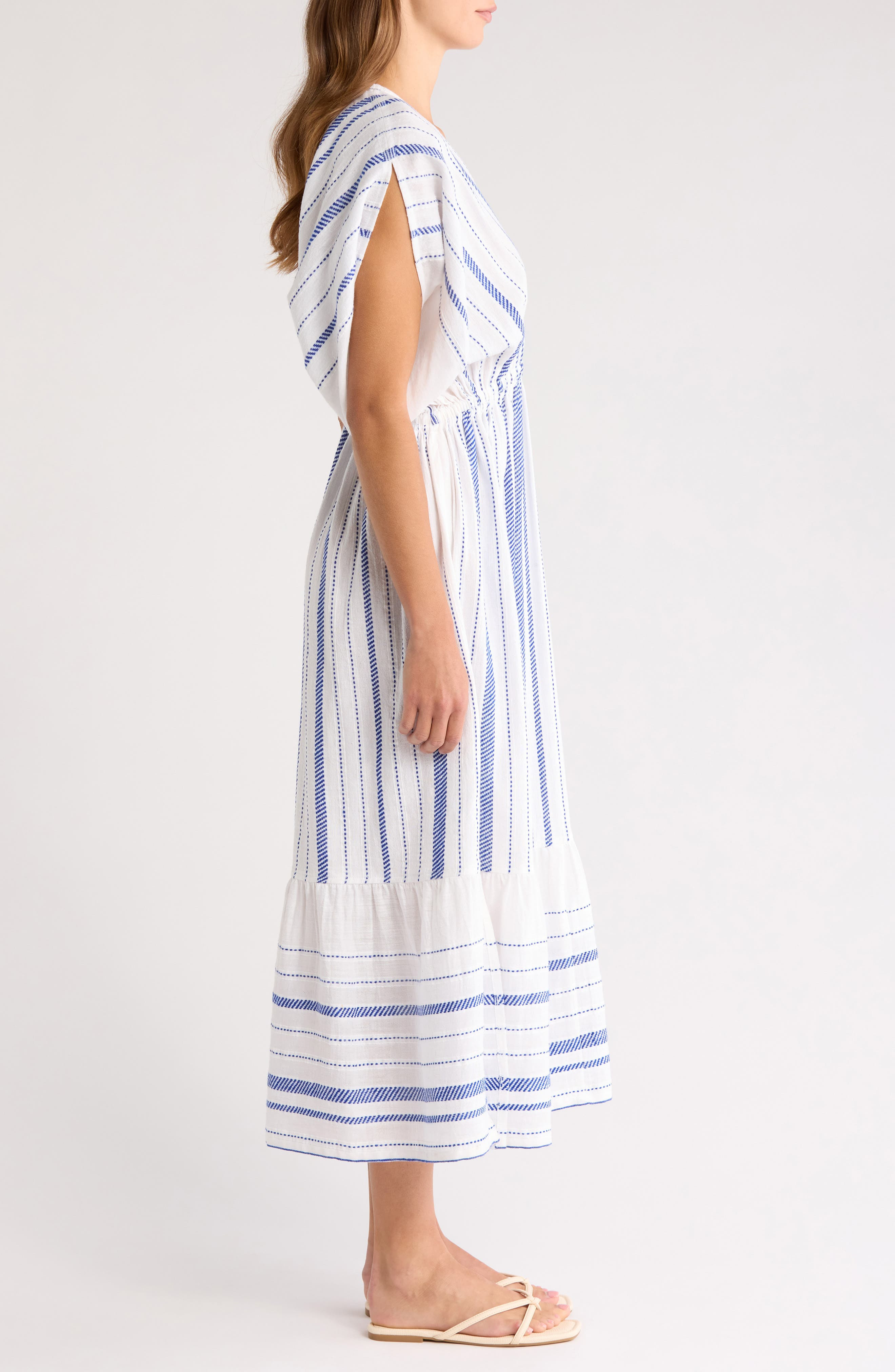 lemlem Leila Embroidered Cotton Blend Cover-Up Sundress in Tiki Azure at Nordstrom - 3
